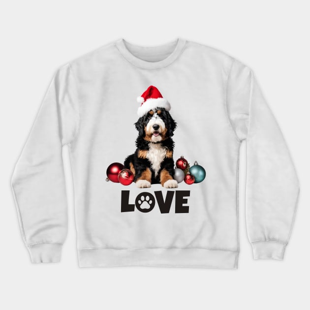 Christmas Bernedoodle LOVE Crewneck Sweatshirt by Doodle and Things